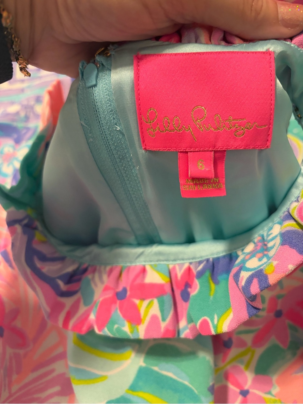 Lilly Pulitzer Adalina Romper Multi-Color Floral Dress ruffle neck size 6 - Picture 6 of 7